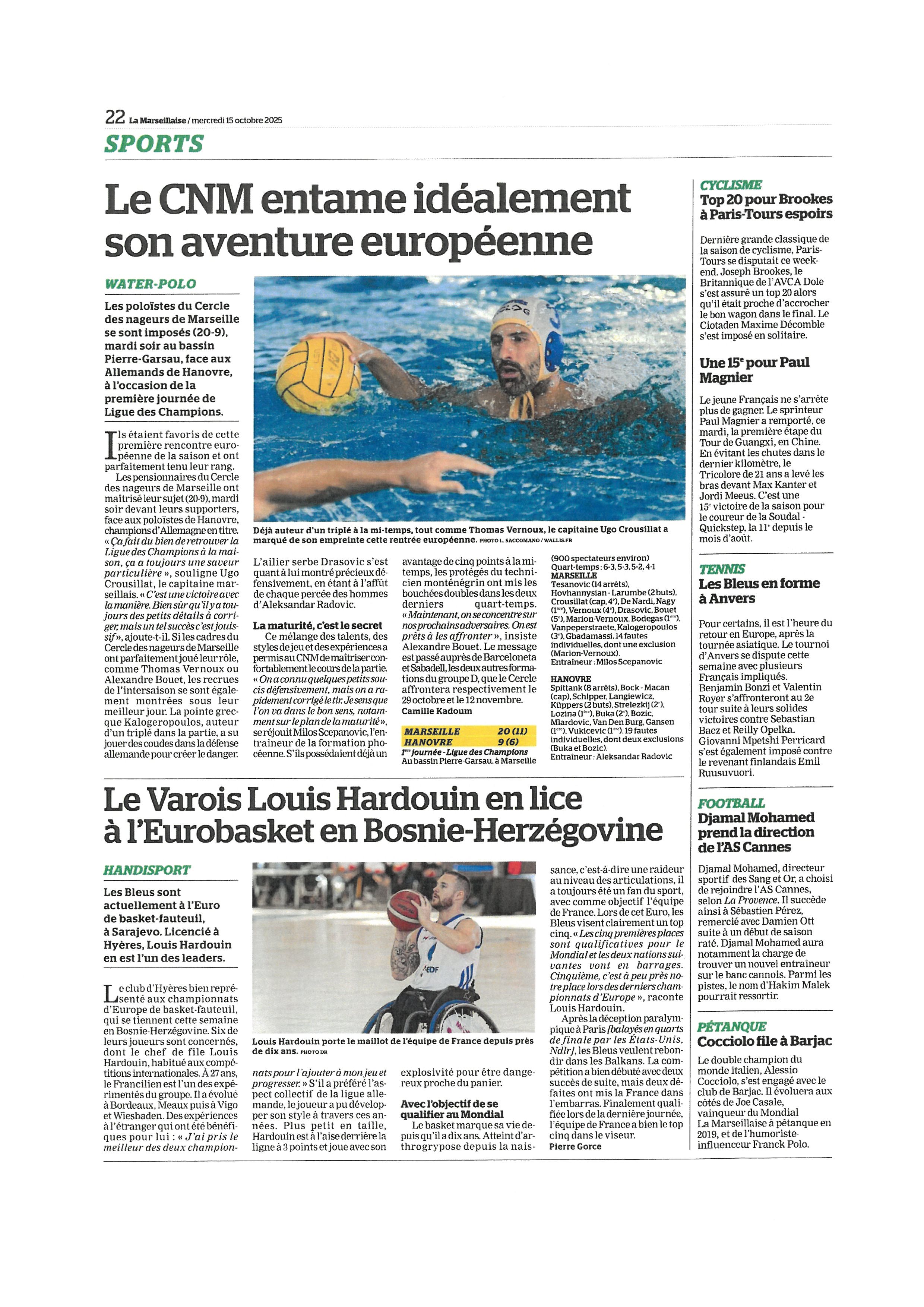 LA MARSEILLAISE DU 15 OCTOBRE