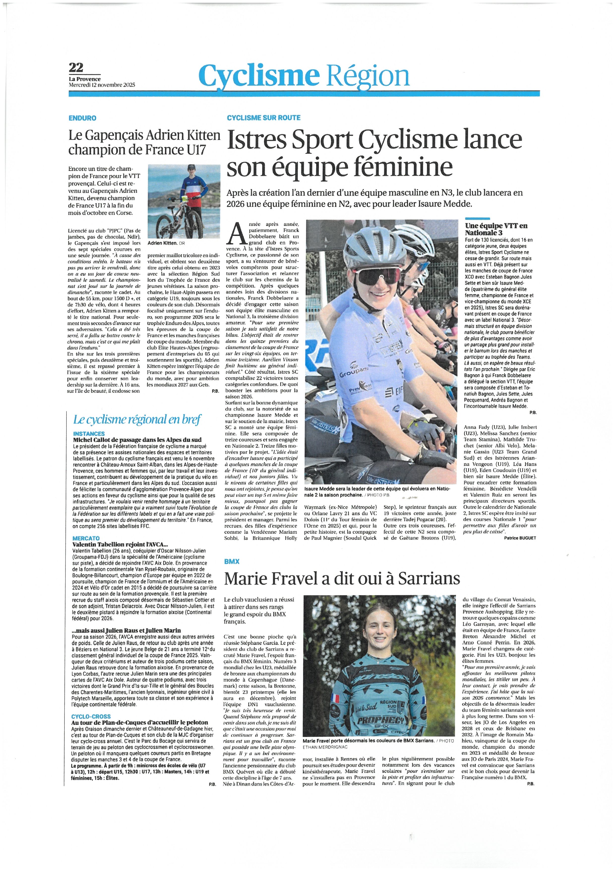 PROVENCE DU 12 NOVEMBRE