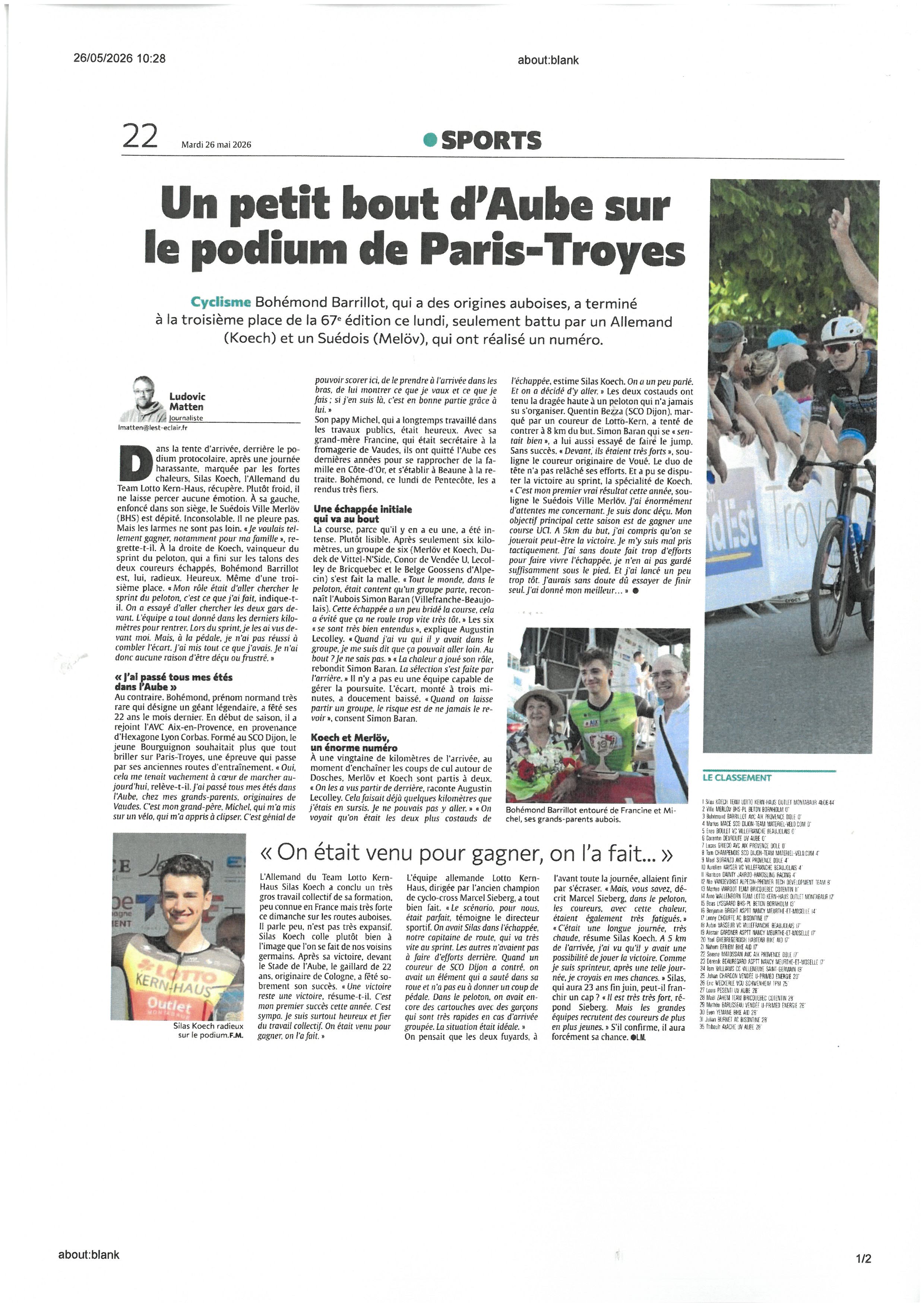 LEST ECLAIR DU 26 MAI BB