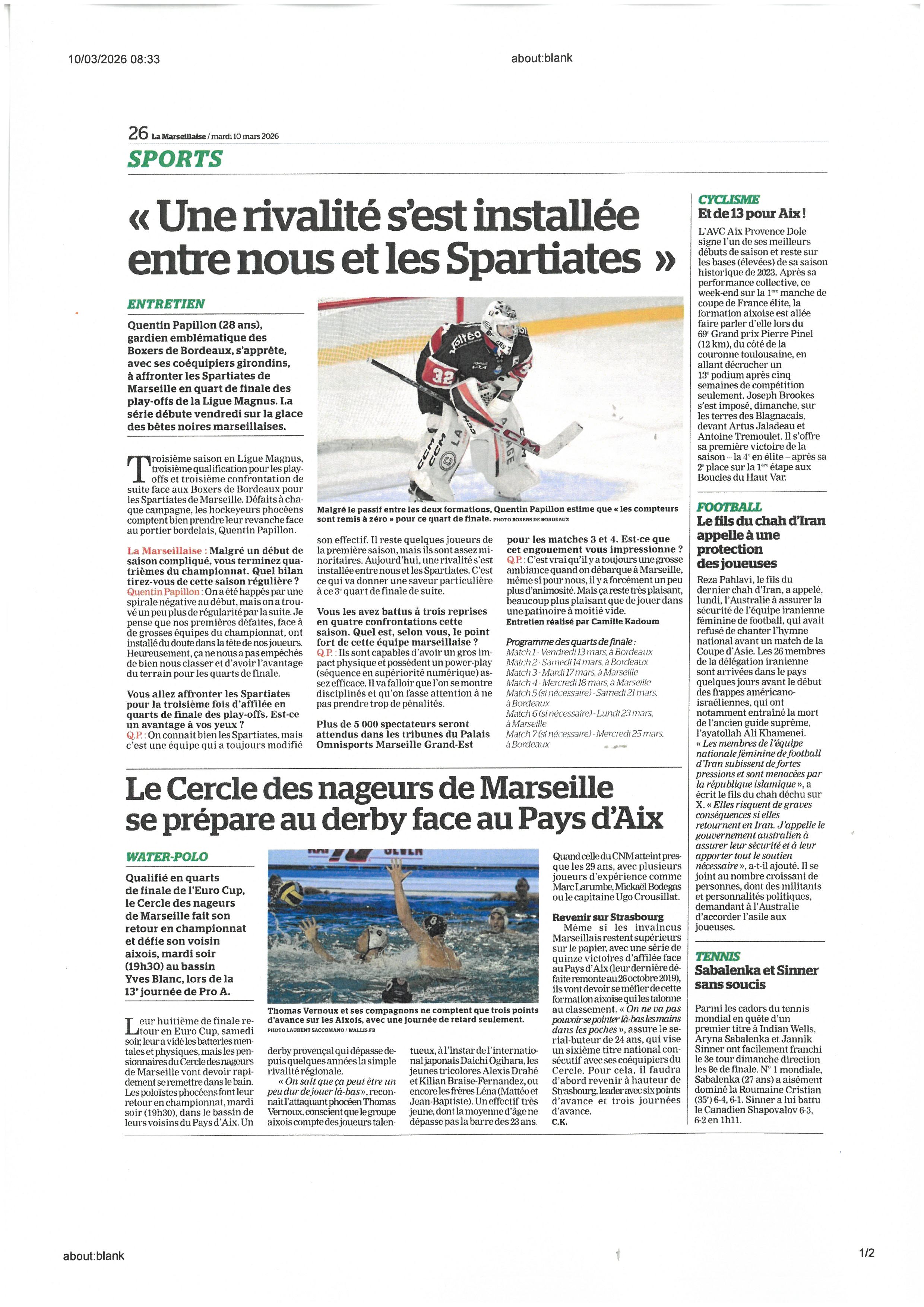 MARSEILLAISE DU 10 MARS