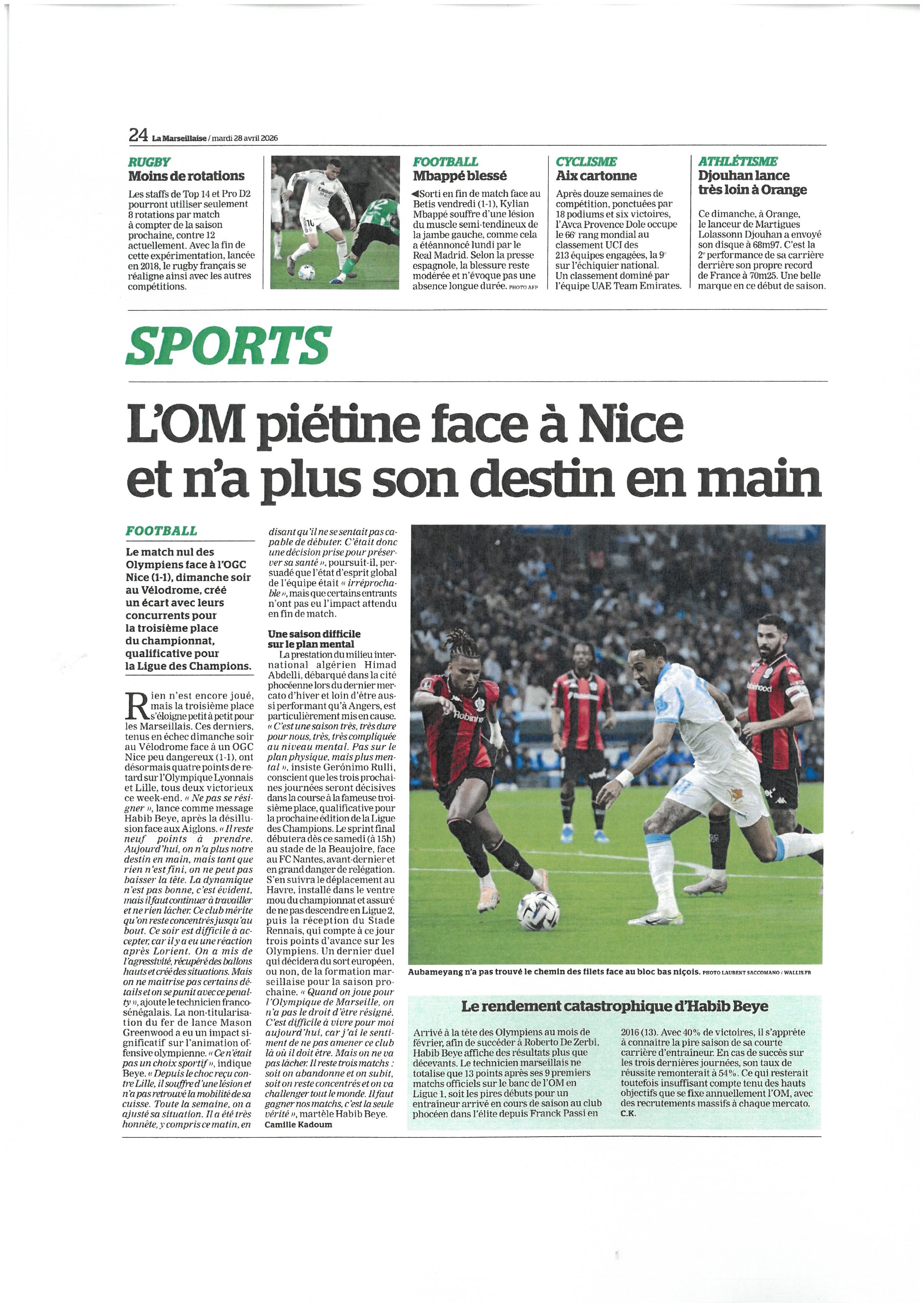 MARSEILLAISE DU 28 AVRIL