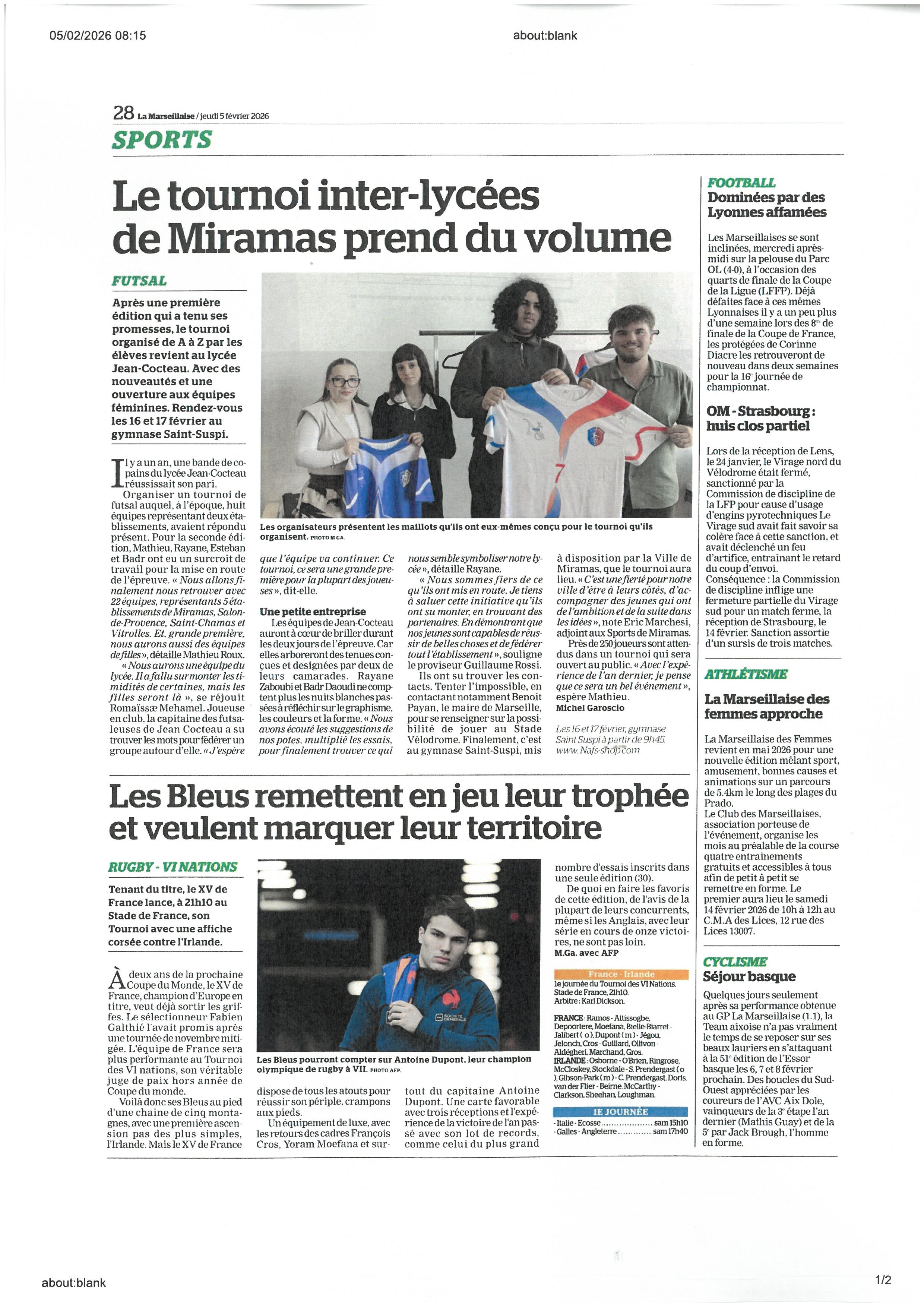 MARSEILLAISE DU 5 FEVRIER