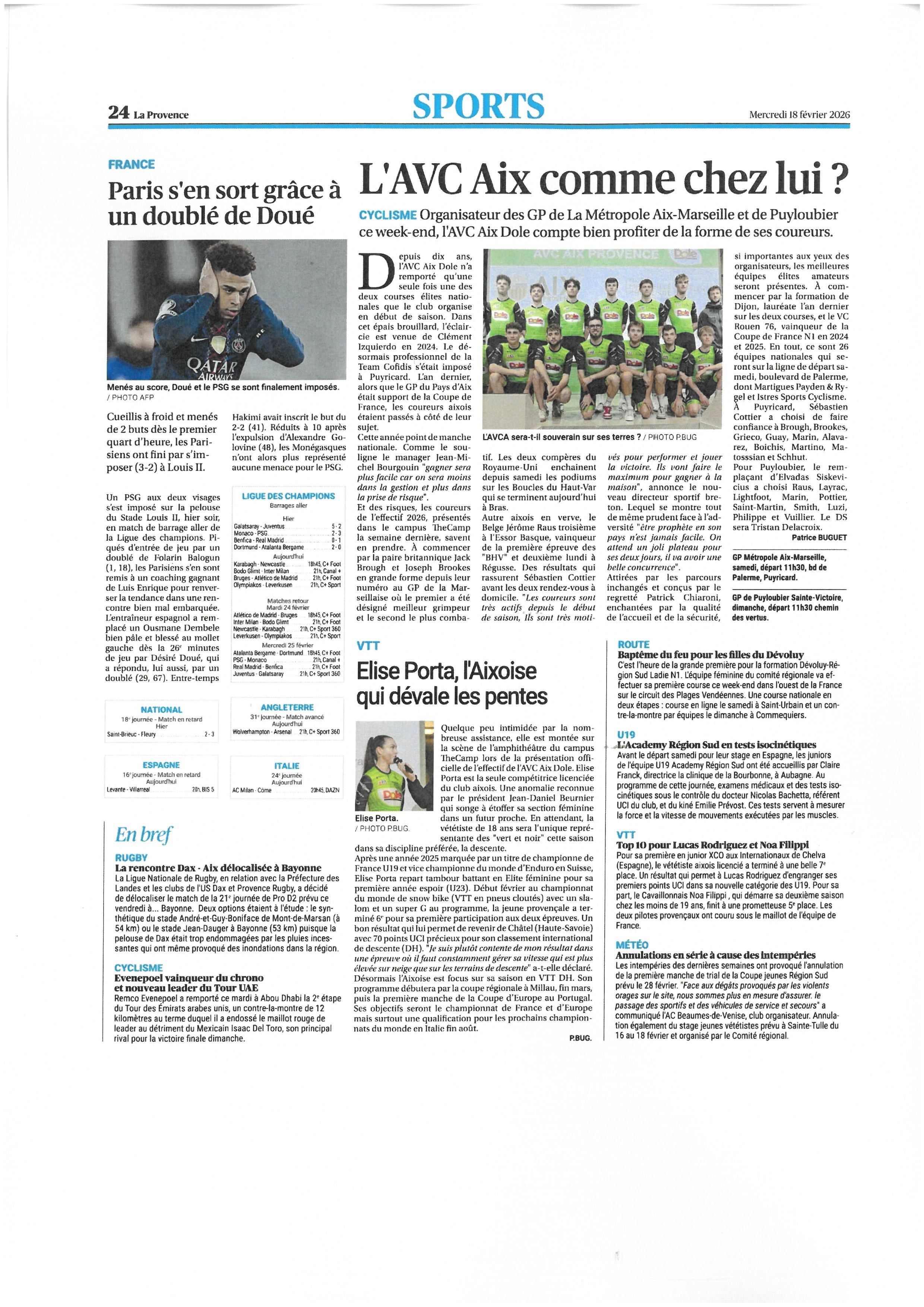 PROVENCE DU 18 FEVRIER