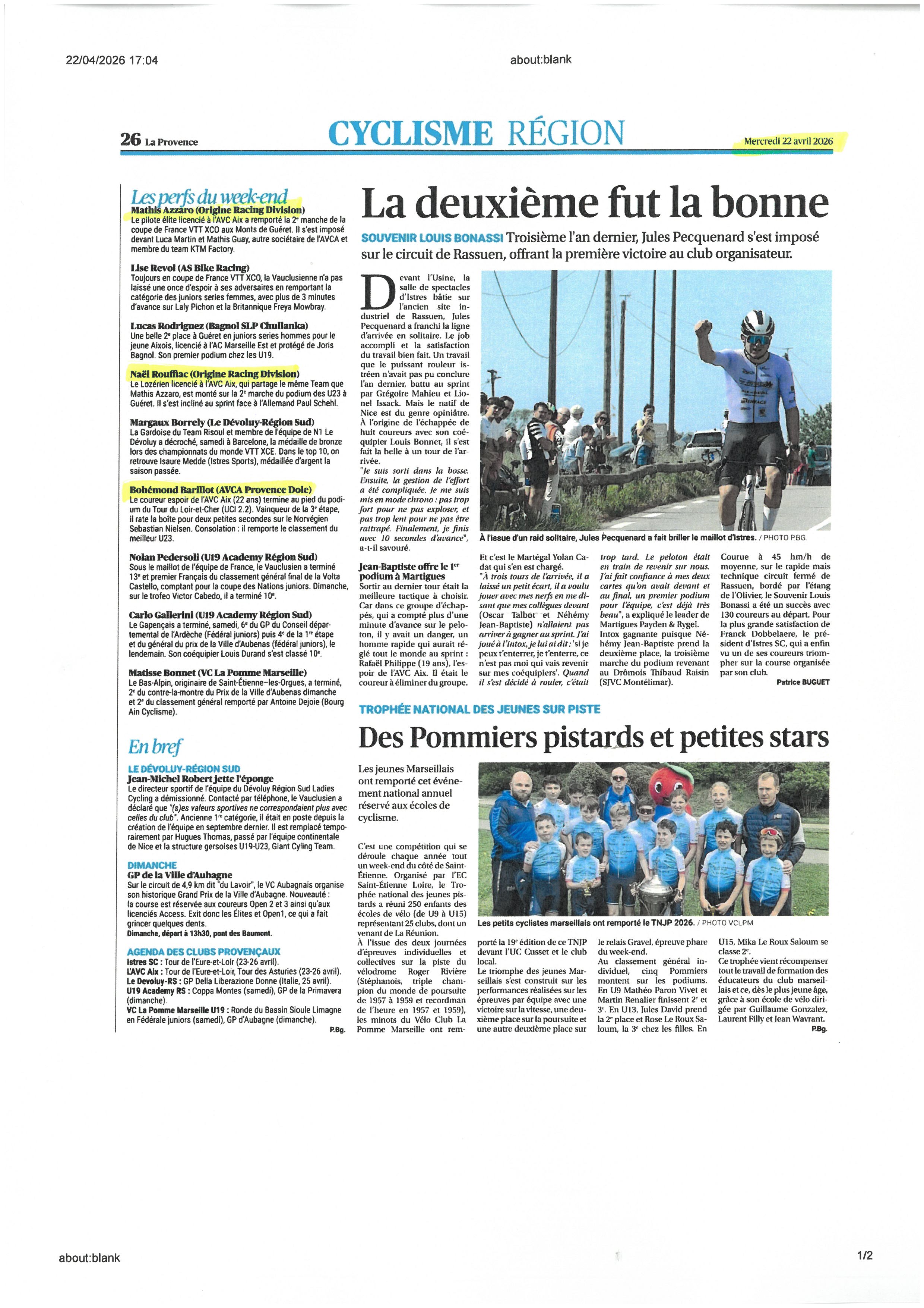 PROVENCE DU 22 AVRIL