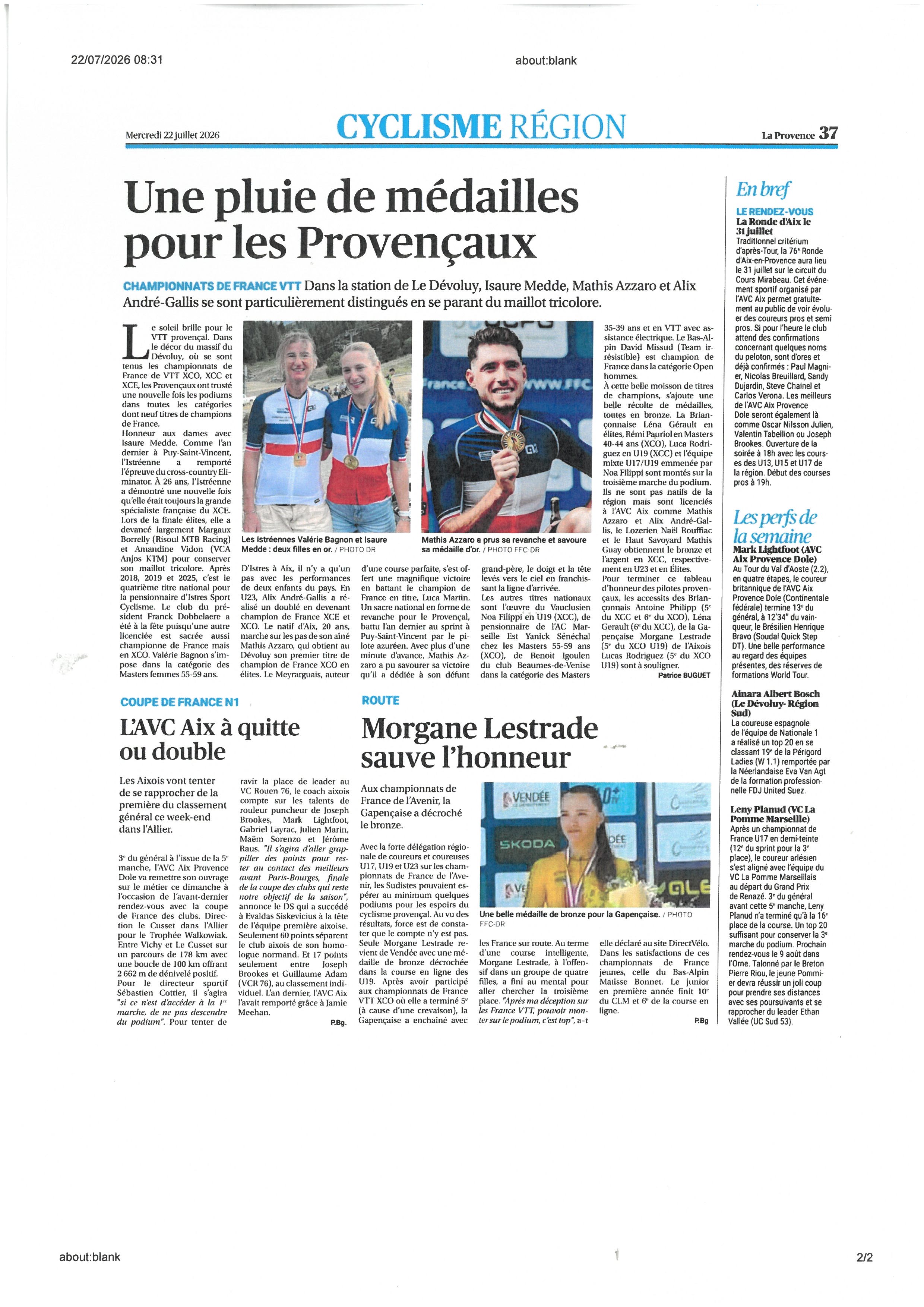 PROVENCE DU 22 JUILLET