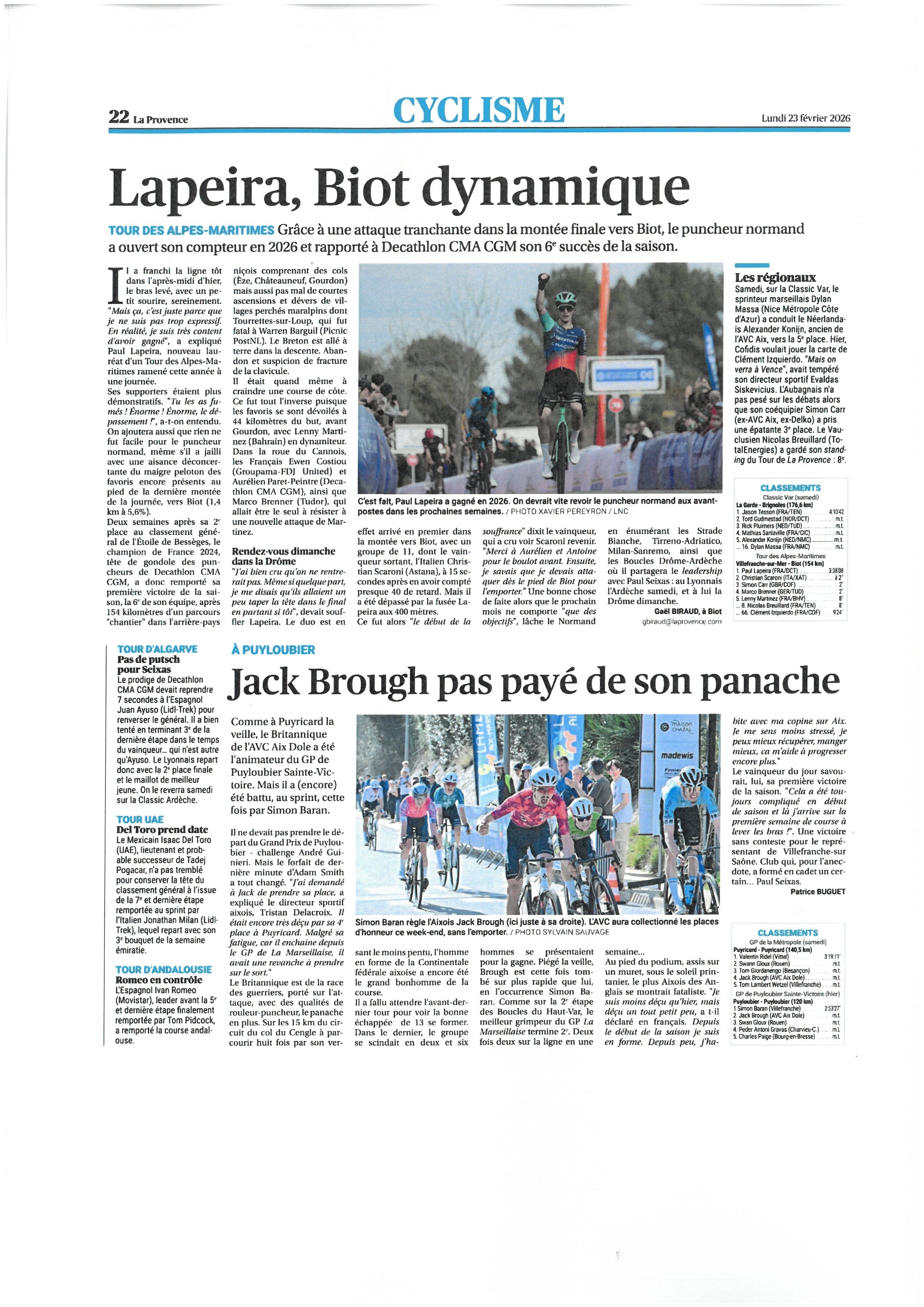 PROVENCE DU 23 FEVRIER