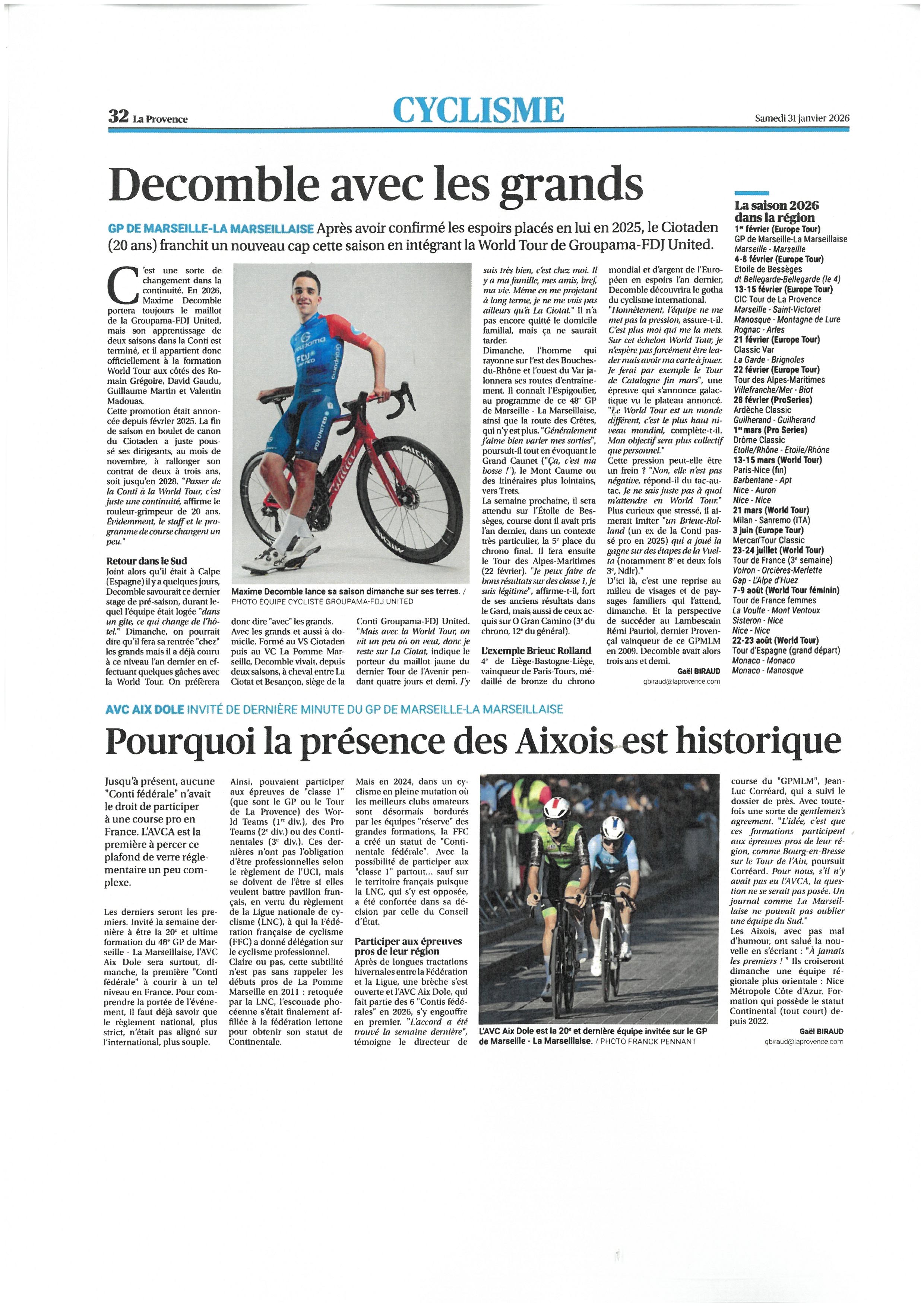 PROVENCE DU 31 JANVIER