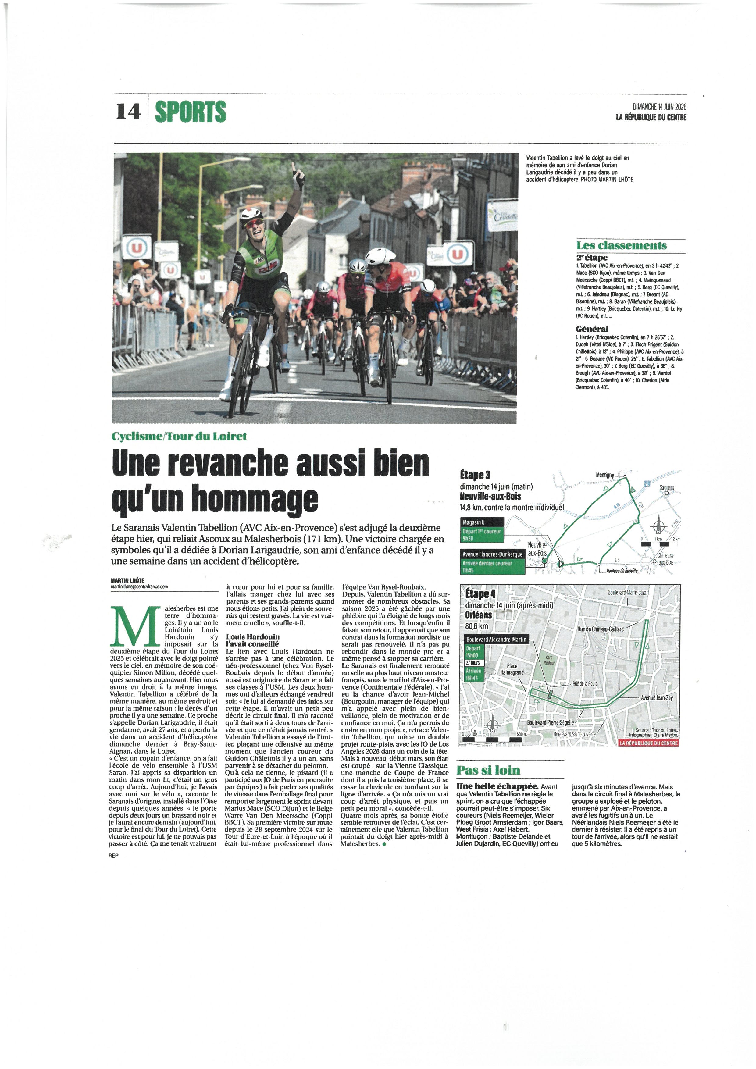 REPUBLIQUE DU CENTRE DU 14 JUIN